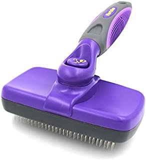 Hertzko Self Cleaning Slicker Brush  Gently Removes Loose Undercoat, Mats and Tangled Hair  Your Dog or Cat Will Love Being Brushed with The Grooming Brush