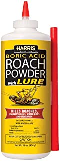 HARRIS Boric Acid Roach and Silverfish Killer Powder w/Lure, 16oz