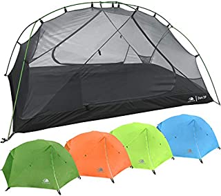 2 Person Backpacking Tent with Footprint - Lightweight Zion Two Man 3 Season Ultralight, Waterproof, Ultra Compact 2p Freestanding Backpack Tents for Camping and Hiking by Hyke & Byke (Forest Green)