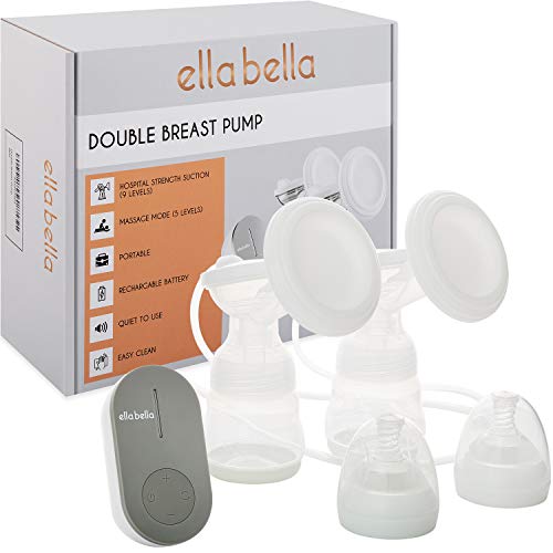 Electric Portable Breast Pump | Breast Pumps Electric | Hospital Strength Suction with 15 Levels | Double Electric Breast Pump | Quiet & Comfortable to Use | Portable | Powerful Rechargeable Battery