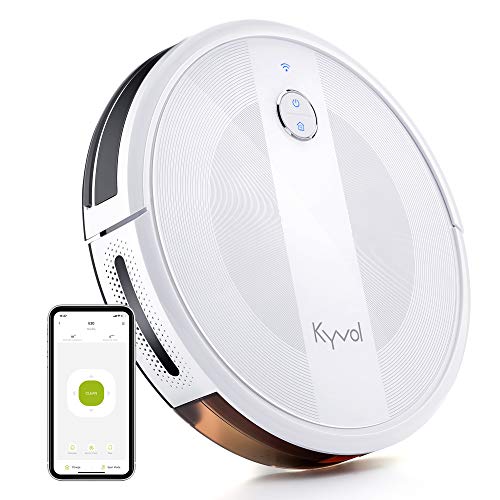 Kyvol Cybovac E20 Robot Vacuum Cleaner, 2000Pa Suction, 150 min Runtime, Boundary Strips Included, Quiet, Slim, Self-Charging, Works with Alexa, Ideal for Pet Hair, Carpets, Hard Floors (Pure White)