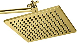 ShowerMaxx, Elite Series, 8 inch Square High Pressure Rainfall Shower Head, MAXX-imize Your Rainfall Experience with Rain Showerhead in Polished Brass / Gold Finish