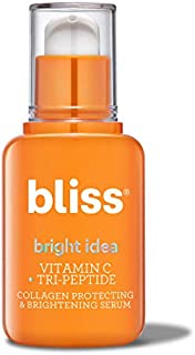 Bliss Bright Idea Vitamin C & Tri-Peptide Collagen Face Serum, Protects & Brightens Skin, Dimishes Dark Spots & Visibly Firms Skin, Cruelty-Free & Vegan, 1 oz