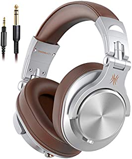 OneOdio A71 Wired Over Ear Headphones, Studio Headphones with SharePort, Professional Adapter-Free Monitor Recording & Mixing Headphones with Stereo Sound for Electric Drum Piano Guitar Amp (Silver)