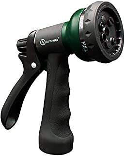 AUTOMAN-Garden-Hose-Nozzle,ABS Water Spray Nozzle with Heavy Duty 7 Adjustable Watering Patterns,Slip Resistant for Watering Plants,Lawn& Garden,Washing Cars,Cleaning,Showering Pets & Outdoor Fun.