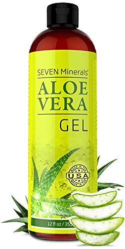 Organic Aloe Vera Gel with 100% Pure Aloe From Freshly Cut Aloe Plant, Not Powder - No Xanthan, So It Absorbs Rapidly With No Sticky Residue - Big 12 oz