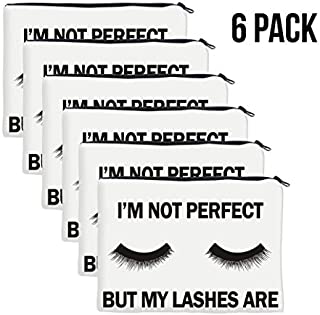 QincLing 6 Pack Eyelashes Makeup Bag - Cosmetic Pouch Bag Make Up Bag Travel Toiletry Case Pencil Case Organizer with Zippered for Travel Toiletry Beauty Pencil Bag (6 Pieces)