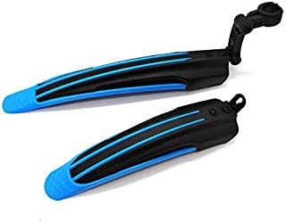 BlueSunshine Adjustable Road Mountain Bike Bicycle Cycling Tire Front/Rear Mud Guards Mudguard Fenders Set (Blue + Black)