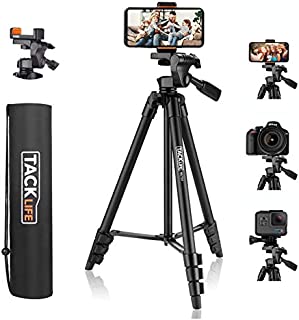 Lightweight Tripod 55-Inch, Aluminum Travel/Camera/Phone Tripod with Carry Bag, Maximum Load Capacity 6.6 LB, 1/4