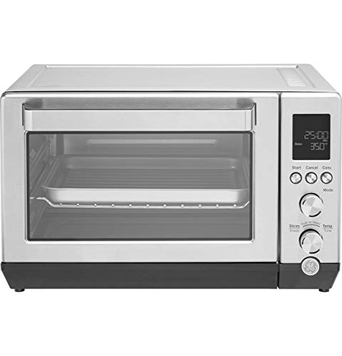 GE Calrod Convection Toaster Oven, Large Capacity Fits 9x13 Baking Pan, 7 Cook Modes of Toast, Bake, Broil, Bagel, Pizza, Roast & Keep Warm, Includes Baking Rack, Pan, Tongs & Drip Tray, G9OCAASSPSS