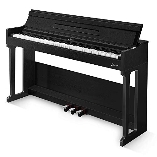 Donner DDP-90 88 Key Digital Piano Full Weighted Electric Keyboard for Beginner/Professional, Triple Pedals, USB/ MP3/ Headphone/Audio Output/MIDI, Electronic Piano for Kid/Adult at Home/Stage