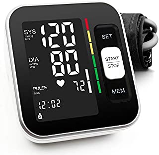 Blood Pressure Monitor Upper Arm Automatic Digital BP Meter 2x120 Reading Memory Voice Broadcast Large Display with Backlight 8.7-15.7Wide Range Cuff Fast Reading for Home Use