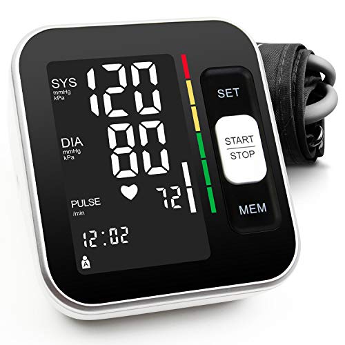 Blood Pressure Monitor Upper Arm Automatic Digital BP Meter 2x120 Reading Memory Voice Broadcast Large Display with Backlight 8.7-15.7Wide Range Cuff Fast Reading for Home Use