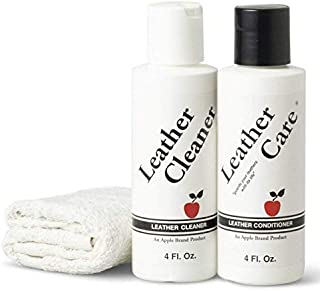 Apple Brand Leather Cleaner & Conditioner Kit - For Use On Leather Purses, Handbags, Shoes, Boots & Accessories - Safe On All Colors