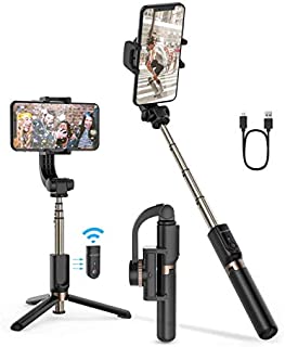 Selfie Stick Tripod, BlitzWolf Mini Extendable Selfie Stick Bluetooth with Anti-Shaking Stabilizer and Automatic Balance, One-Axis Gimbal for iPhone 11 Pro/XS Max/XS/XR/X/8/7/6, Galaxy S10/S9, Android