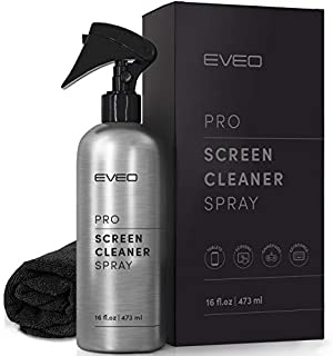 Screen Cleaner PRO Spray - for TV Screen Cleaner, Computer Screen Cleaner Laptop, Phone, Ipad - Computer Cleaning kit Electronic Cleaner - HQ Microfiber Cloth Included, Large 16oz Bottle