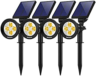 Nekteck 4 Pack Solar Lights,2-in-1 Outdoor Solar Spotlights Powered Adjustable Wall Light Landscape Lighting,Bright and Dark Sensing,Auto On/Off for Yard, Pathway, Walkway, Garden, Driveway