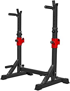 AKYEN Adjustable Squat Rack Stand, Barbell Rack, Dip Bar Station Adjustable Bench Press Rack 850LBS Max Load Multi-Function Weight Lifting Home Gym (2021 Version)