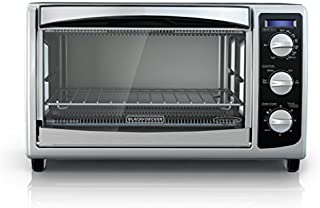 BLACK+DECKER TO1675B 6-Slice Convection Countertop Toaster Oven, Includes Bake Pan, Broil Rack & Toasting Rack, Stainless Steel/Black Convection Toaster Oven