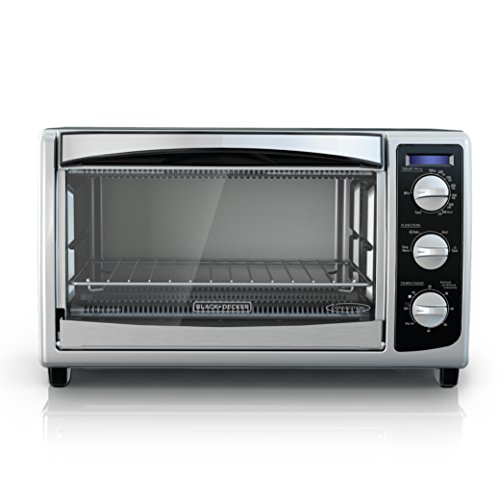 BLACK+DECKER TO1675B 6-Slice Convection Countertop Toaster Oven, Includes Bake Pan, Broil Rack & Toasting Rack, Stainless Steel/Black Convection Toaster Oven