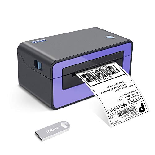 Polono USB Thermal Label Printer - 4x6 Thermal Shipping Label Printer Compatible with Amazon, Ebay, Shopify, and FedEx Labeling with One Click Setup on Windows and Mac