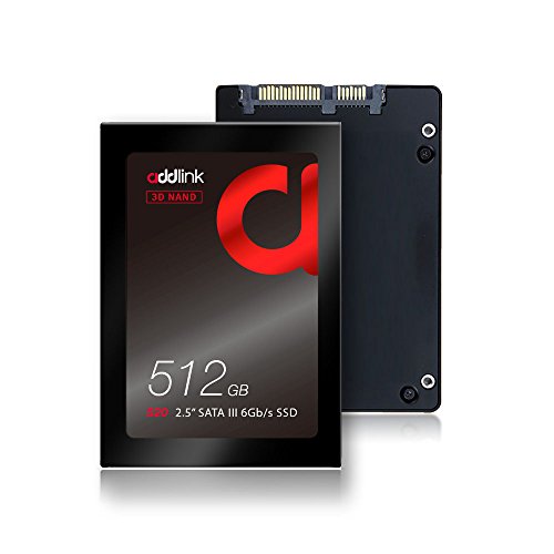 addlink S20 512GB SSD 3D NAND 2.5 inch SATA III 6Gb/s 7mm Internal Solid State Drive Read 550MB/s Write 500MB/s