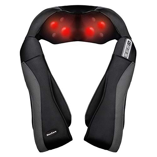 MaxKare Shiatsu Neck Shoulder Massager Electric Back Massage with Heat Kneading Massage for Shoulder, Legs, Use in Office and Home