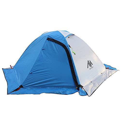 4 Season Backpacking Tent for 1-2 Person, AYAMAYA Winter Cold Weather Ultralight Double Layer Waterproof 2 Doors & 2 Top Vent Easy Setup 2 Man Camping Tents for Backpacker Hiking Fishing Bikepacking