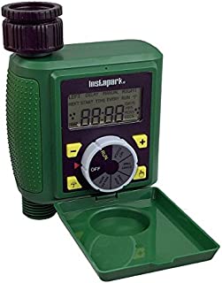 Instapark PWT-07 Outdoor Waterproof Digital Programmable Single Outlet Automatic On Off Water Faucet Hose Timer with Rain Delay and Manual Control