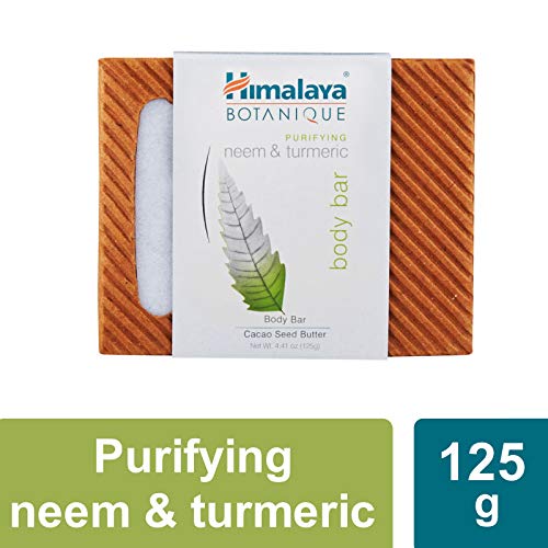 Himalaya Botanique Purifying Neem & Turmeric Body Bar for a Total Body Deep Cleaning, for Oily and Acne Prone Skin, 4.41 oz