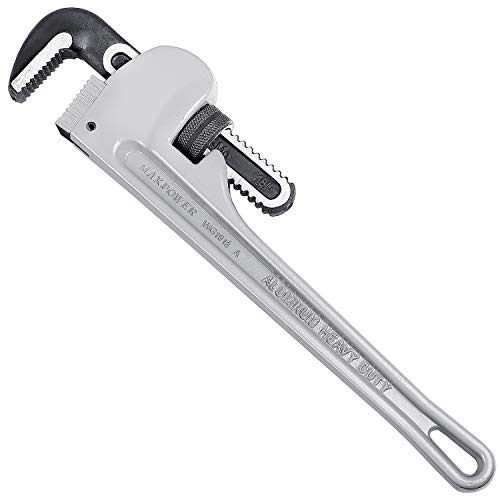 MAXPOWER 18-inch Heavy Duty Aluminum Straight Pipe Wrench 18-inch Plumbing Wrench