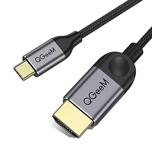 USB C to HDMI Cable Adapter 6ft 4K,QGeeM USB Type C to HDMI Cable Thunderbolt 3 Compatible with MacBook Pro 2018 IPad pro,Samsung S9 S10,Surface Book 2,Dell XPS 13/15,Pixelbook More