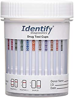 5 Pack Identify Diagnostics 12 Panel Drug Test Cup with BUP - Testing Instantly for 12 Different Drugs THC, COC, OXY, MDMA, BUP, MOP, AMP, BAR, BZO, MET, MTD, PCP ID-CP12-BUP (5)