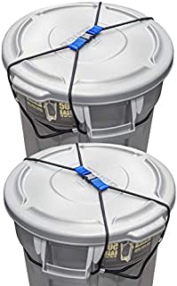 (2 Pack) Encased Trash Can Lock for Animals/Raccoons, Bungee Cord Heavy Duty Large Outdoor Garbage Lid Lock