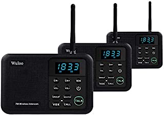 Wuloo Intercoms Wireless for Home 1 Mile Range 22 Channel 100 Digital Code Display Screen, Wireless Intercom System for Home House Business Office, Room to Room Intercom Communication(3Stations Black)