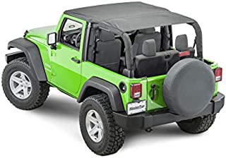 MASTERTOP Bimini Plus Summer Soft Top in Black Diamond| Fits or is compatible with 2010-2018 Jeep Wrangler JK 2 DR |Made with True Sail Cloth Fabric|14300335