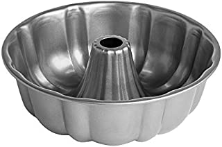 Cooking Light Fluted Tube Cake Pan Carbon Steel Quick Release Coating, Non-Stick Bakeware, Heavy Duty Performance, 9 Inch, Gray