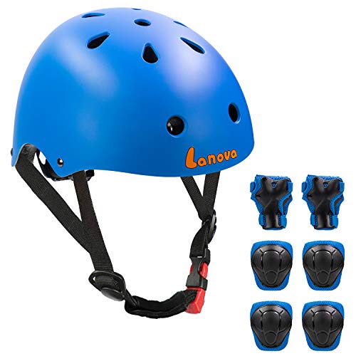 Lanova Toddler Helmet for 3-8 Years Kids Helmet Knee Elbow Pads Wrist Guards Adjustable Bike Skating Skateboard Helmet for Kids