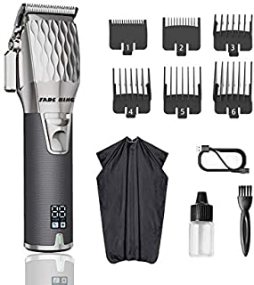 Fade King Hair Clippers for Men Professional Cordless Clippers for Hair Cutting Beard Trimmer Barbers Grooming Kit Rechargeable, LCD Display