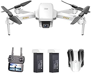 GoolRC Mini Pro Drone with Camera S161,Foldable FPV Drone with 4K HD Camera, Optical Flow Positioning RC Quadcopter with Gesture Photos/Video, Altitude Hold, Track Flight, Storage Bag and 2 Batteries