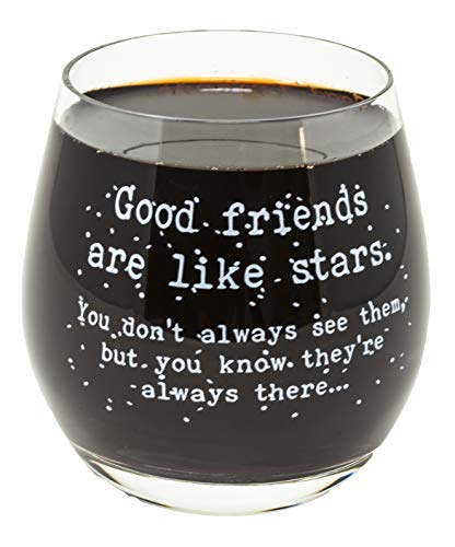 Funny Guy Mugs Good Friends Stemless Wine Glass, 9-Ounce - Unique Gift for Women, Mom, Daughter, Wife, Aunt, Sister, Girlfriend, Teacher or Coworker (Several Styles To Choose From)