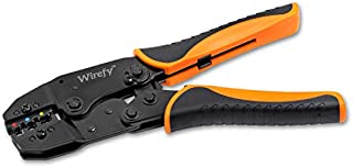 Crimping Tool For Insulated Electrical Connectors - Ratcheting Wire Crimper - Crimping Pliers - Ratchet Terminal Crimper - Wire Crimp Tool by Wirefy