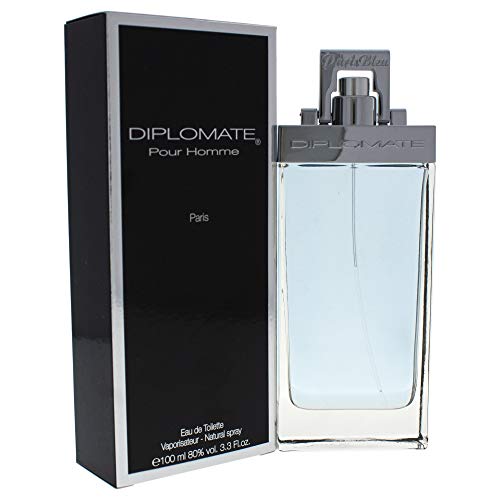 Paris Bleu Parfums Diplomate Pour Homme Paris EDT 3.3 Oz, Black, white