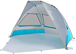 WolfWise 2-3 Person Portable Beach Tent UPF 50+ Sun Shade Canopy Umbrella with Extendable Floor