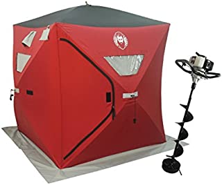 Nordic Legend 33cc Power Ice Auger and Portable Two Man Shelter Combo