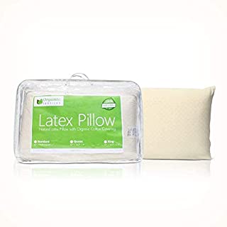 Natural Latex Pillow with 100% Organic Cotton Cover Protector, Hypoallergenic, No Toxic Memory Foam Chemicals, Helps Relieve Pressure, Sleeping Support, Back and Side Sleepers (Standard Size, Medium Firm)