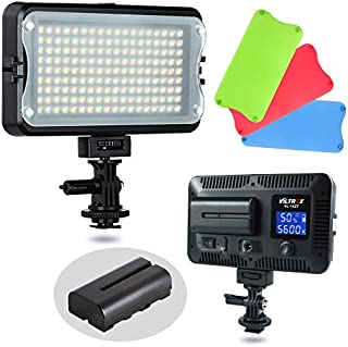 VILTROX VL-162T CRI95+ LED Video Light, Portable Camera Photo Light Panel Dimmable for DSLR Camera Camcorder with Battery, Charger, High Brightness, 3300K-5600K Bi-Color, White Filter and LCD Display