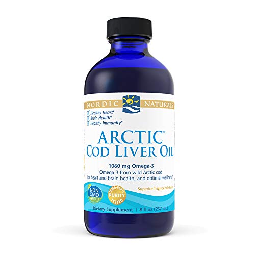 Nordic Naturals Arctic Cod Liver Oil, Unflavored - 8 oz - 1060 mg Total Omega-3s with EPA & DHA - Heart & Brain Health, Healthy Immunity, Overall Wellness - Non-GMO - 48 Servings