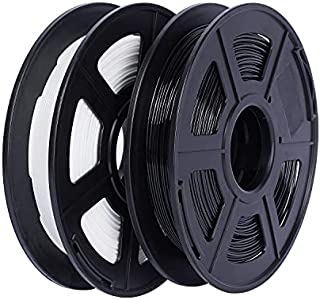 IEMAI TPU 3D Printer Filament, 1.75mm +/- 0.03mm, Flexible TPU 3D Printer Filament, 0.5kg(1.1lbs), Pack of 2, Black & White