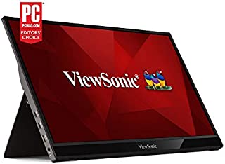 ViewSonic 15.6 Inch 1080p Portable Monitor with 2 Way Powered 60W USB C, IPS, Eye Care, Dual Speakers, Frameless Design, Built in Stand with Cover (VG1655)